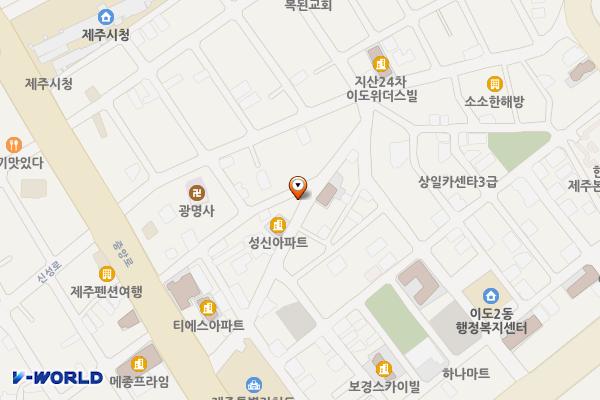 이도이동 1032, 1035-6 위치 지도 — 제주특별자치도 제주시 이도이동 1032