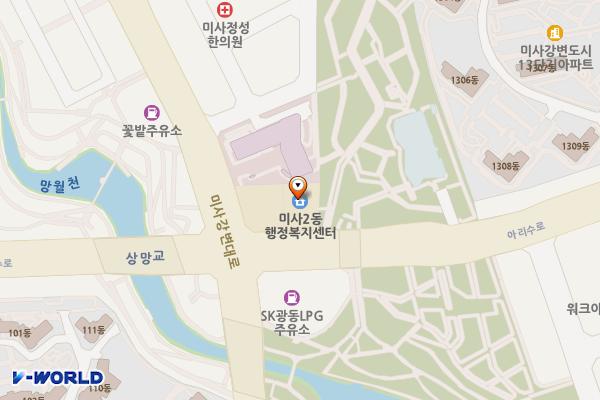 미사2동 행정복지센터 3층 위치 지도 — 경기도 하남시 아리수로 531 3층