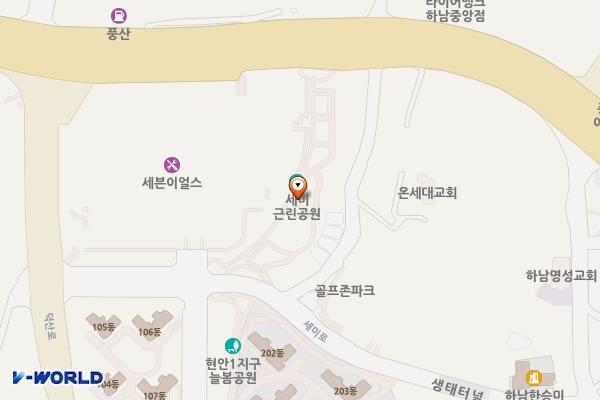 세미근린공원 위치 지도 — 경기도 하남시 하남대로 939