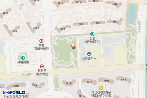 신평어린이공원 위치 지도 — 경기도 하남시 신장동로 55