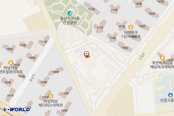 하남문화예술회관 화장실(대극장 2층) 위치 지도 — 경기도 하남시 신평로 125