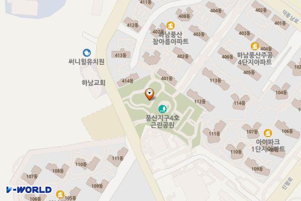 풍산지구4호공원 위치 지도 — 경기도 하남시 덕풍동로 36