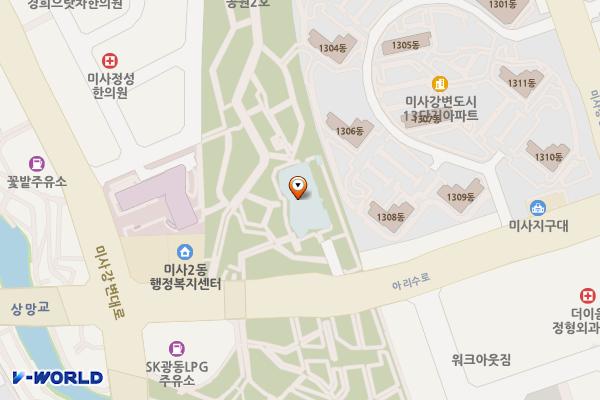 미사도서관 1층 위치 지도 — 경기도 하남시 아리수로 545