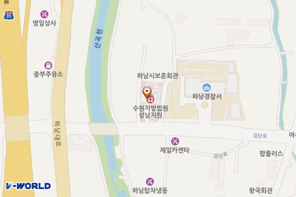 하남등기소 화장실 위치 지도 — 경기도 하남시 검단로 15