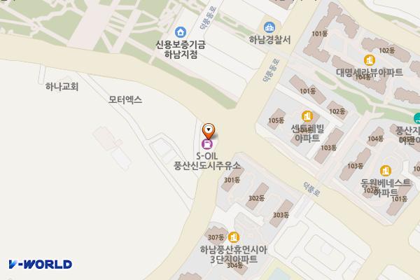 씨앤에스유통(주)구도일주유소 풍산신도시 위치 지도 — 경기도 하남시 덕풍동로 101 (덕풍동)
