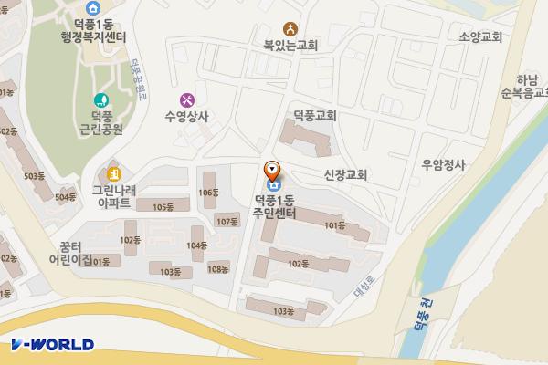 덕풍도서관 1층 위치 지도 — 경기도 하남시 역말로 14