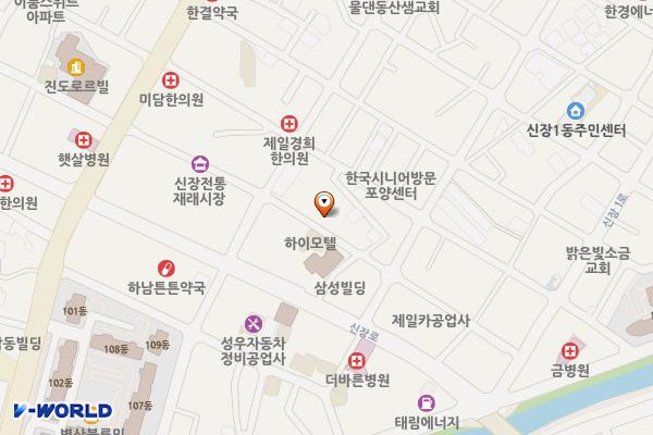 신장전통시장상인회 주차장(1F) 위치 지도 — 경기도 하남시 신장1로 3번길 42