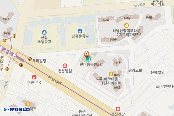 한마음공원 위치 지도 — 경기도 하남시 하남대로802번길 30