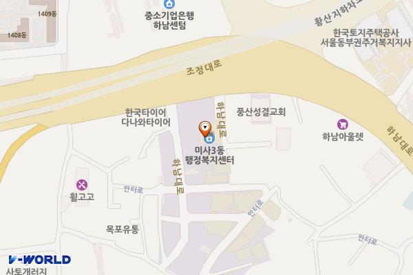 풍산동행정복지센터 1층 위치 지도 — 경기도 하남시 하남대로 1037-4