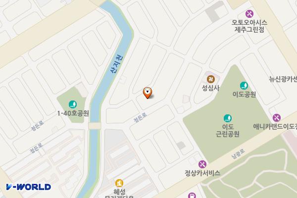 정든로 위치 지도 — 제주특별자치도 제주시 이도이동 429-7