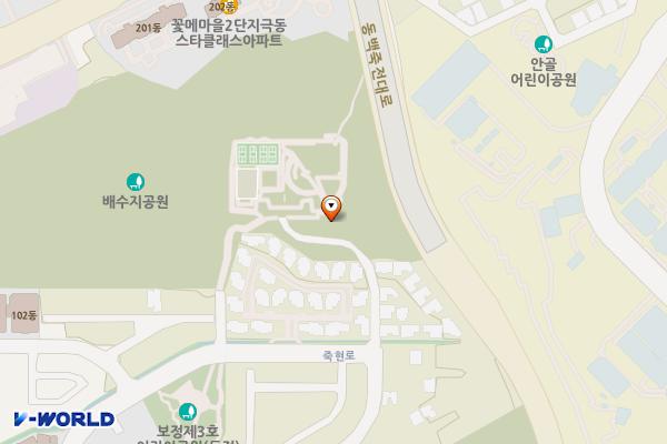죽전중앙공원(배수지) 공중화장실 위치 지도 — 경기도 용인시 기흥구 죽현로 119-1 (보정동)