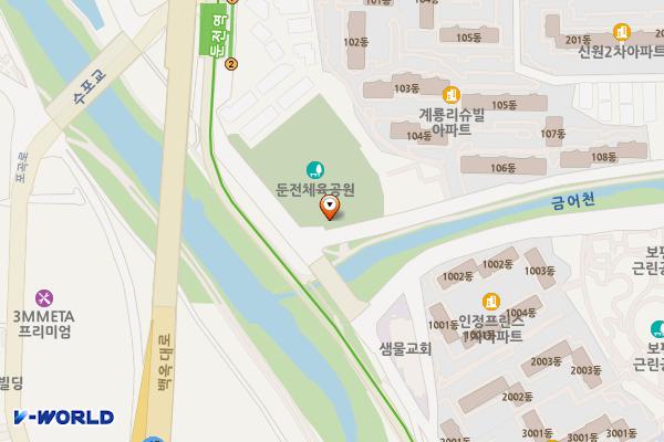 둔전체육공원 공중화장실 위치 지도 — 경기도 용인시 처인구 포곡읍 둔전로 3