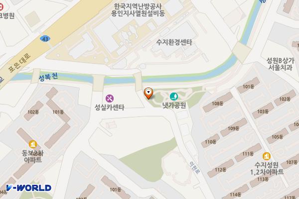 냇가소공원 공중화장실 위치 지도 — 경기도 용인시 수지구 이현로 140 (상현동)
