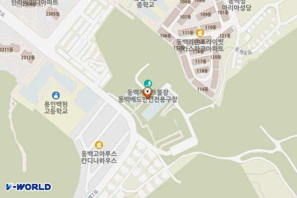 동백배드민턴장 공중화장실 위치 지도 — 경기도 용인시 기흥구 동백7로 125 (동백동)