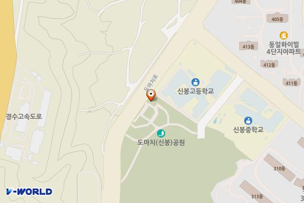도마치근린공원 공중화장실 위치 지도 — 경기도 용인시 수지구 도마치로 146 (신봉동)