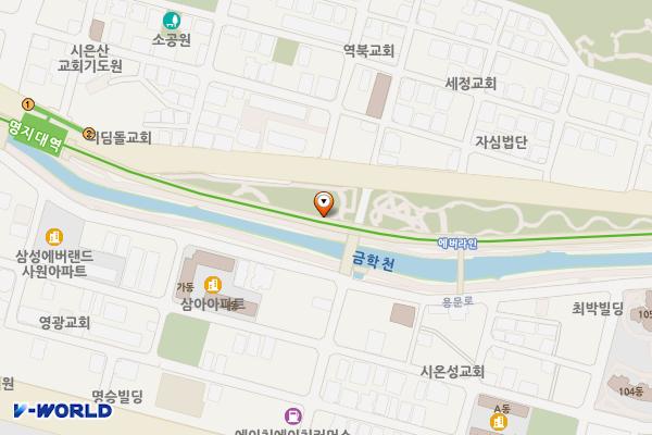 금학천 역북소공원 공중화장실 위치 지도 — 경기도 용인시 처인구 금학로 266