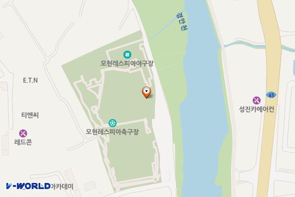 모현레스피아축구장 축구장, 야구장 공중화장실 위치 지도 — 경기도 용인시 처인구 모현읍 문현로357번길 107