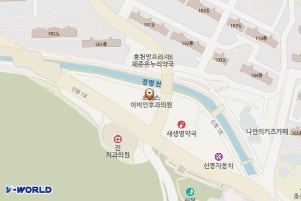 에덴프라자 개방화장실 위치 지도 — 경기도 용인시 수지구 신봉2로 5 (신봉동, 에덴프라자)