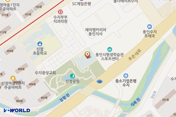 신정문화공원 공중화장실 위치 지도 — 경기도 용인시 수지구 문정로7번길 23, 수지도서관 (풍덕천동)
