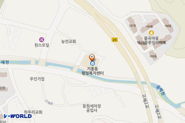 기흥동 행정복지센터 개방화장실 위치 지도 — 경기도 용인시 기흥구 고매로43번길 12-14