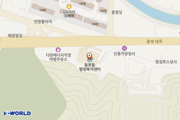 동부동 행정복지센터 개방화장실 위치 지도 — 경기도 용인시 처인구 중부대로 1574