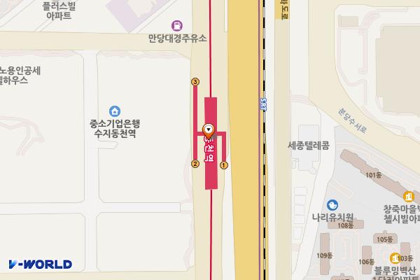 동천역 개방화장실 위치 지도 — 경기도 용인시 수지구 신수로 지하760, 동천역 (동천동)