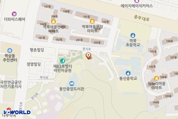 용인시산업진흥원 개방화장실 위치 지도 — 경기도 용인시 처인구 명지로 15-20, 용인시산업진흥원 (김량장동)