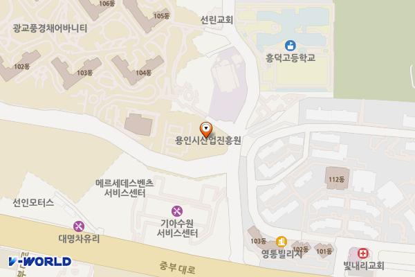 소공인 및 스타트업 허브 개방화장실 위치 지도 — 경기도 용인시 기흥구 흥덕2로 15 (영덕동)