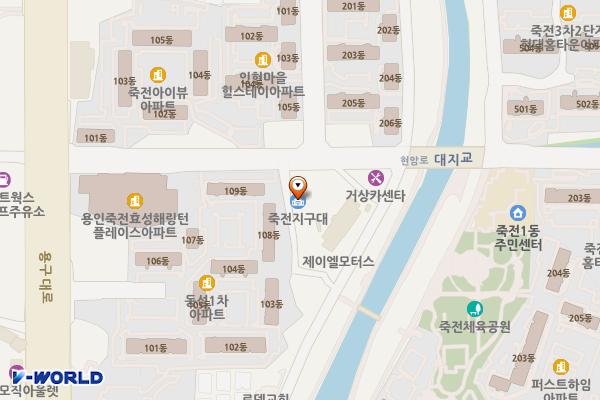 용인서부경찰서 죽전지구대 개방화장실 위치 지도 — 경기도 용인시 수지구 현암로 22 (죽전동)