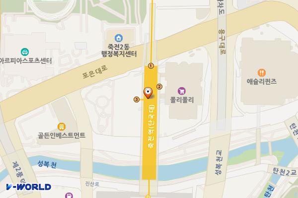 죽전역 개방화장실 위치 지도 — 경기도 용인시 수지구 포은대로530