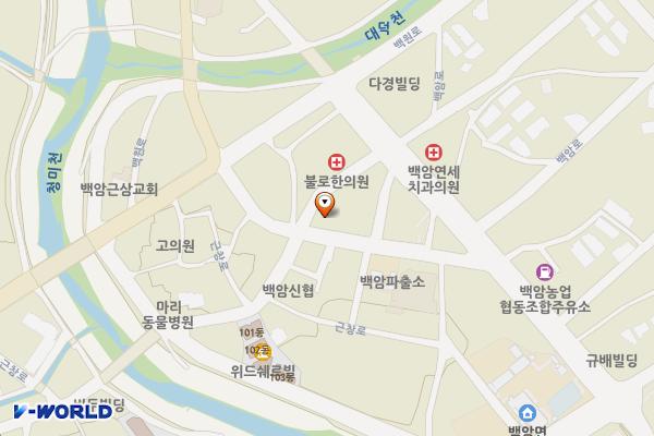 백암우체국 개방화장실 위치 지도 — 경기도 용인시 처인구 백암면 백암로201번길 16, 백암우체국