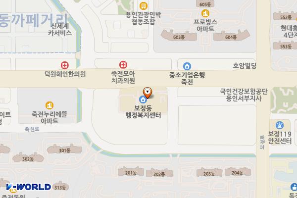 보정동 행정복지센터 개방화장실 위치 지도 — 경기도 용인시 기흥구 죽전로 40