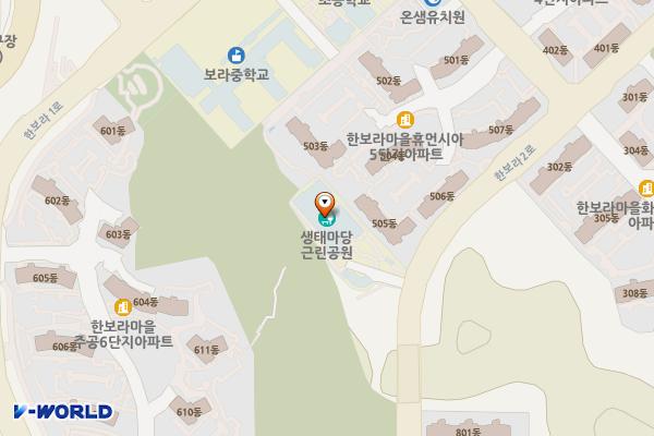 보라도서관 개방화장실 위치 지도 — 경기도 용인시 기흥구 한보라2로 116 (보라동)