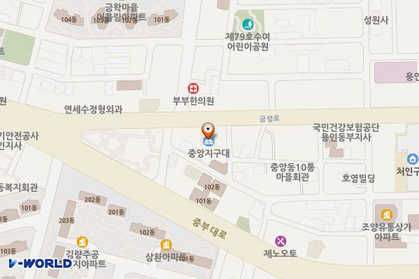 용인동부경찰서 중앙지구대 개방화장실 위치 지도 — 경기도 용인시 처인구 금령로 18, 용인중앙지구대 (김량장동)