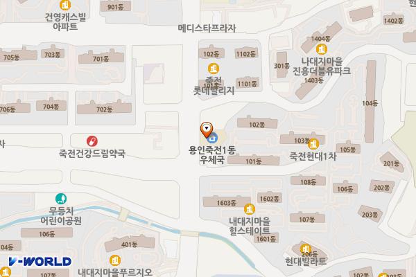 용인죽전1동우체국 개방화장실 위치 지도 — 경기도 용인시 수지구 죽전로 250, 죽전1동우체국 (죽전동)