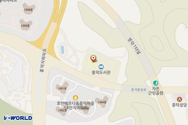 흥덕도서관 개방화장실 위치 지도 — 경기도 용인시 기흥구 흥덕중앙로 153