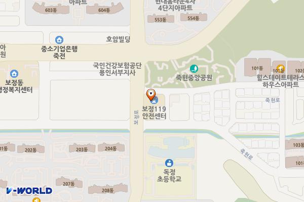 보정119안전센터 개방화장실 위치 지도 — 경기도 용인시 기흥구 보정로114번길 2, 보정119안전센터 (보정동)