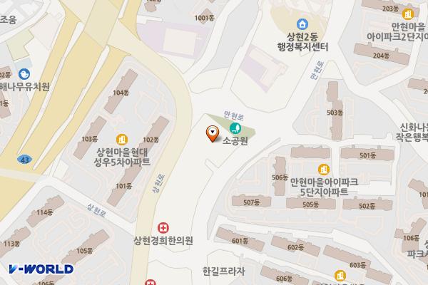 상현종합상가 개방화장실 위치 지도 — 경기도 용인시 수지구 만현로 88