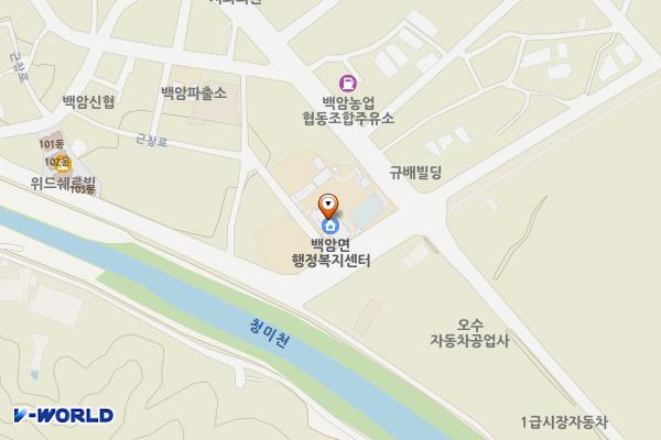 백암보건지소 개방화장실 위치 지도 — 경기도 용인시 처인구 백암면 백암로 189