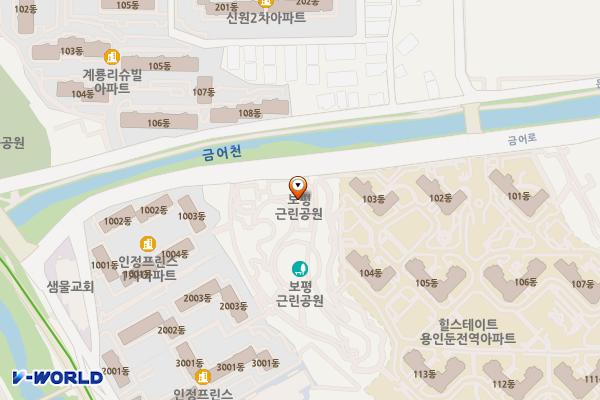 보평근린공원 공중화장실 위치 지도 — 경기도 용인시 처인구 금어로 30 (고림동)
