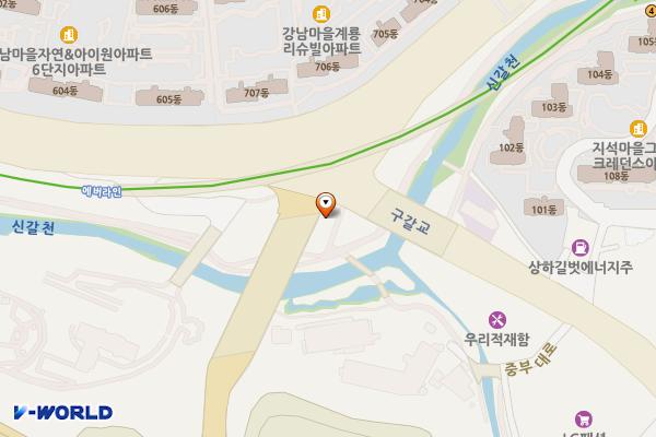 신갈천 어정삼거리 공중화장실 위치 지도 — 경기도 용인시 기흥구 중부대로 648