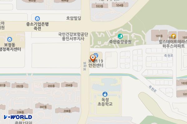 용인서부경찰서 보정지구대 개방화장실 위치 지도 — 경기도 용인시 기흥구 보정로 110, 보정지구대 (보정동)