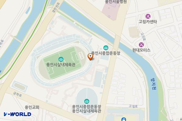 용인실내체육관 개방화장실 위치 지도 — 경기도 용인시 처인구 경안천로 76
