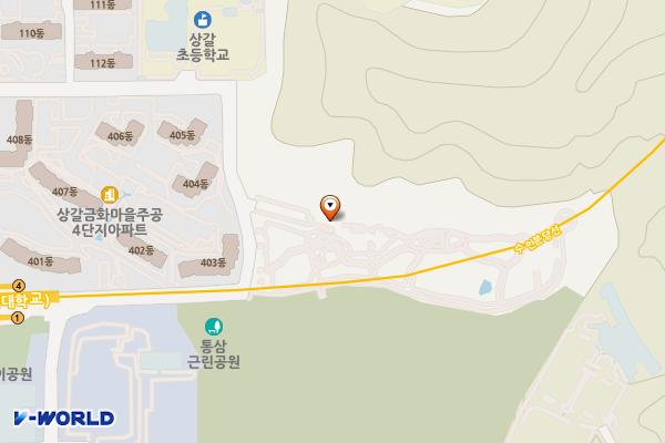 통삼근린공원 공중화장실 위치 지도 — 경기도 용인시 기흥구 금화로40번길 25 (상갈동)