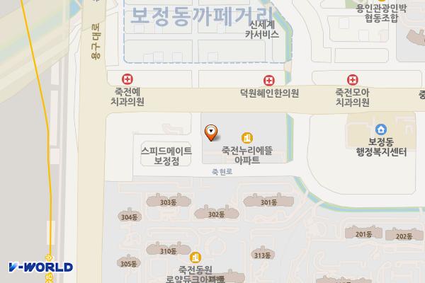 죽전누리에뜰B동 개방화장실 위치 지도 — 경기도 용인시 기흥구 죽전로 20