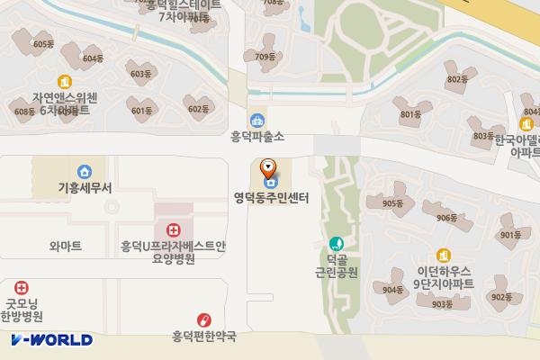 영덕1동 행정복지센터 개방화장실 위치 지도 — 경기도 용인시 기흥구 흥덕2로118번길 2