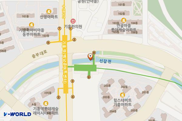 용인경전철 기흥역 개방화장실 위치 지도 — 경기도 용인시 기흥구 중부대로 468, 기흥역 (구갈동)