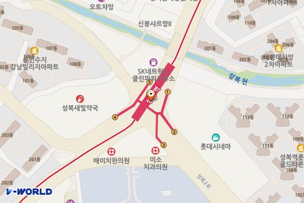 성복역 개방화장실 위치 지도 — 경기도 용인시 수지구 수지로 지하134 (성복동)