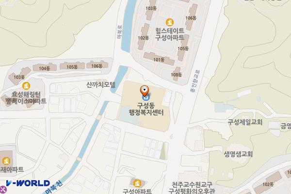 구성도서관 개방화장실 위치 지도 — 경기도 용인시 기흥구 구성로 77번길 17