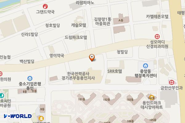 용인시네마 일번가 개방화장실 위치 지도 — 경기도 용인시 처인구 금령로 86 (김량장동)